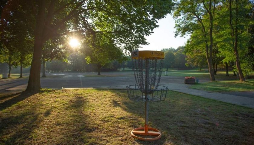 Foto Sonnenuntergang Discgolf